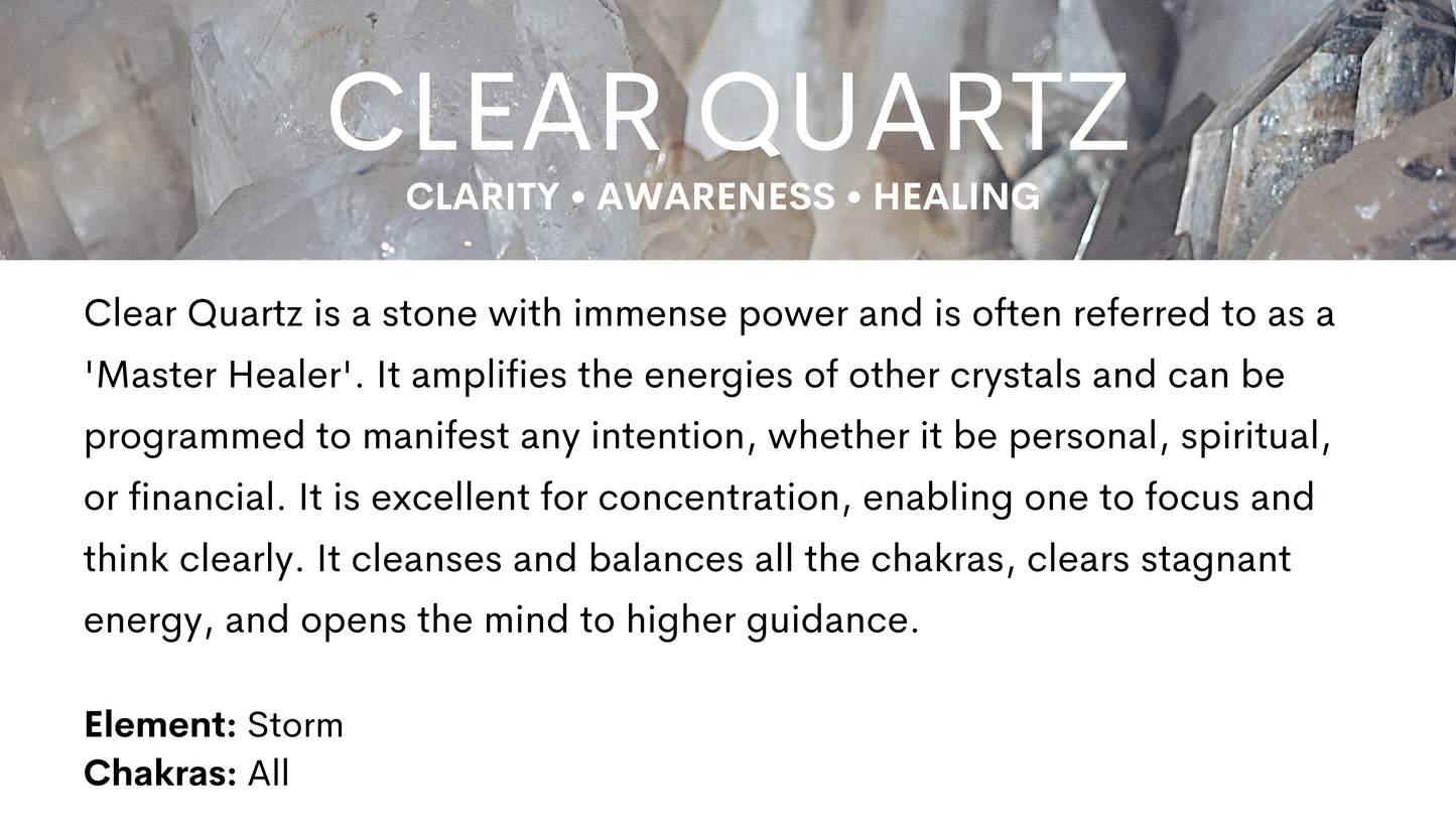 Moon Crystal Car Charm- Clear Quartz