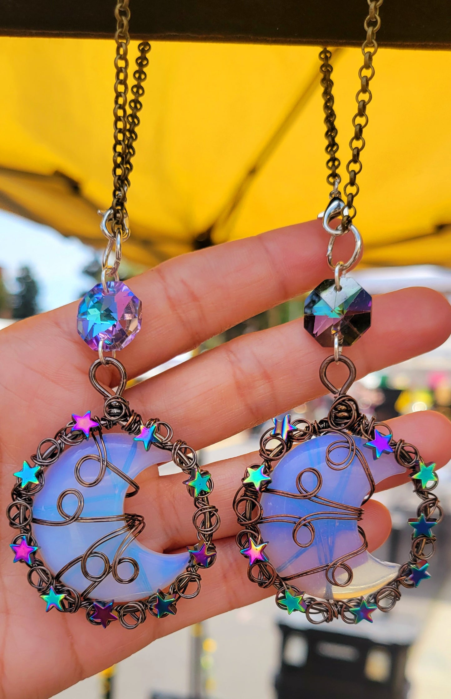Moon Crystal Car Charm- Opalite