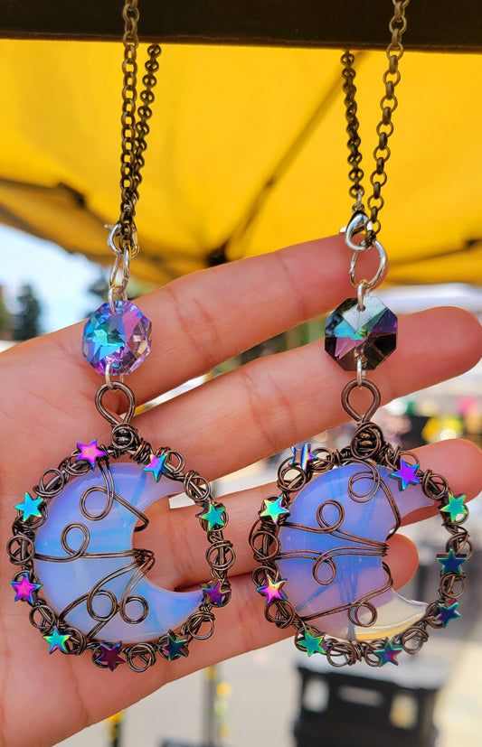 Moon Crystal Car Charm- Opalite