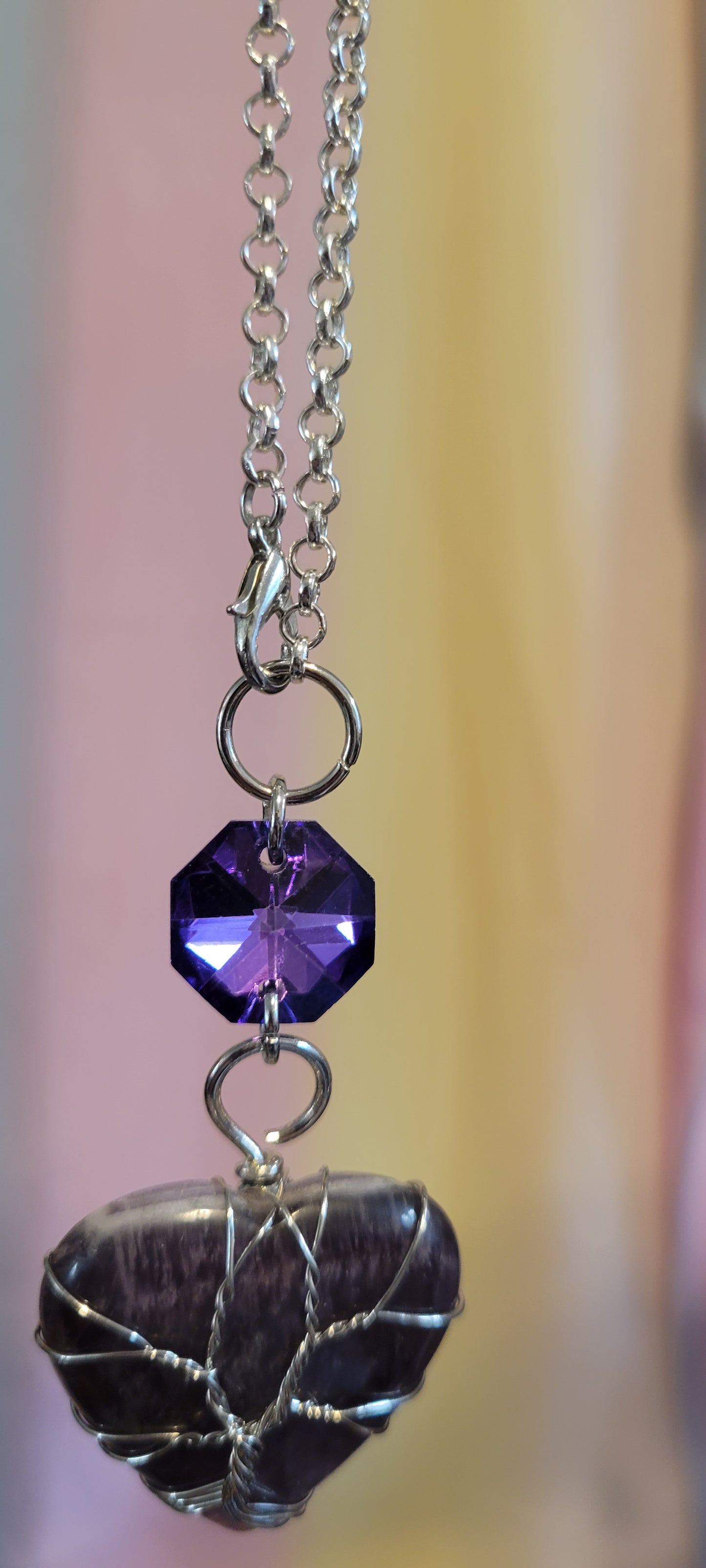 Amethyst Heart Car Charm