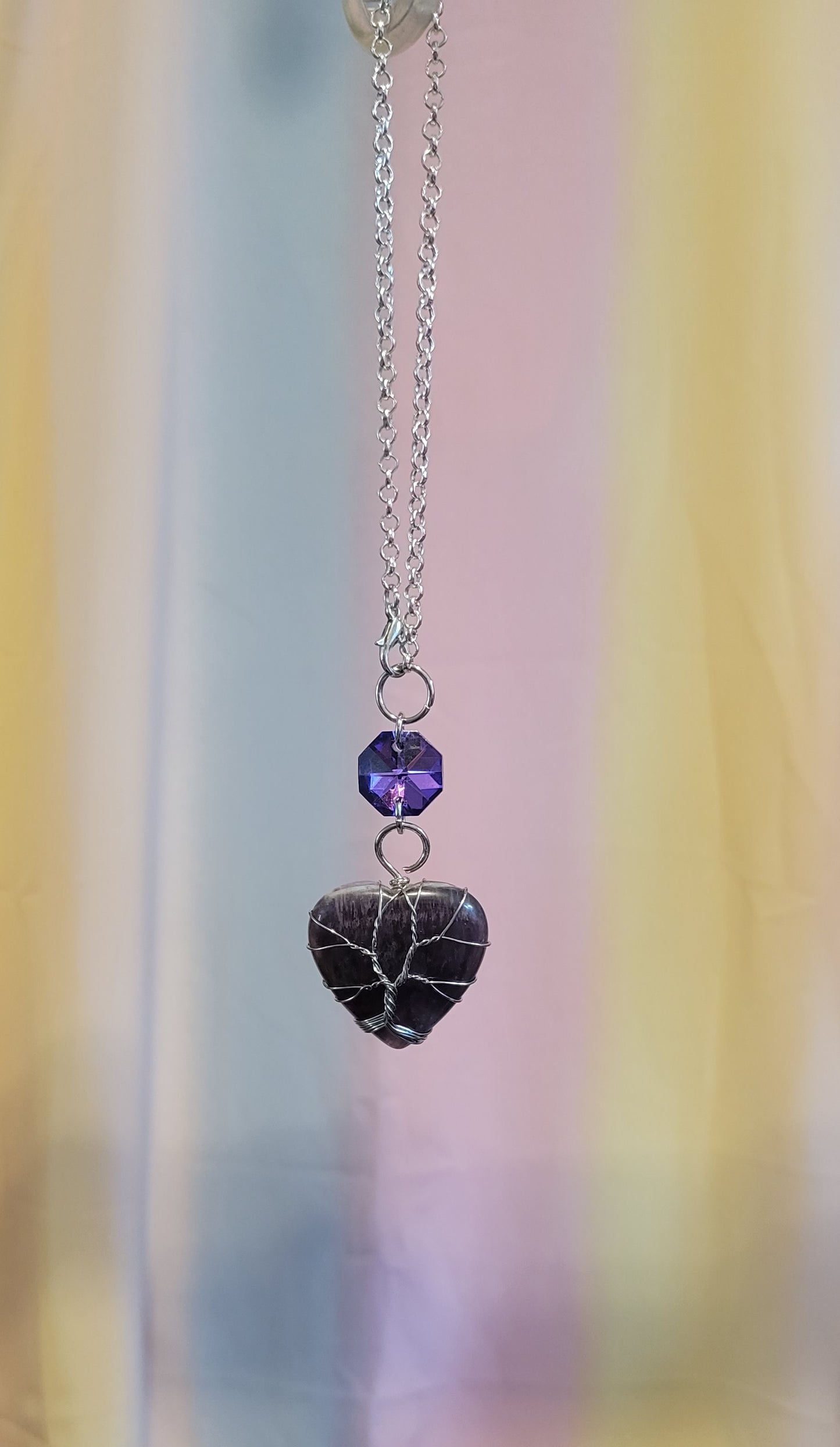 Amethyst Heart Car Charm