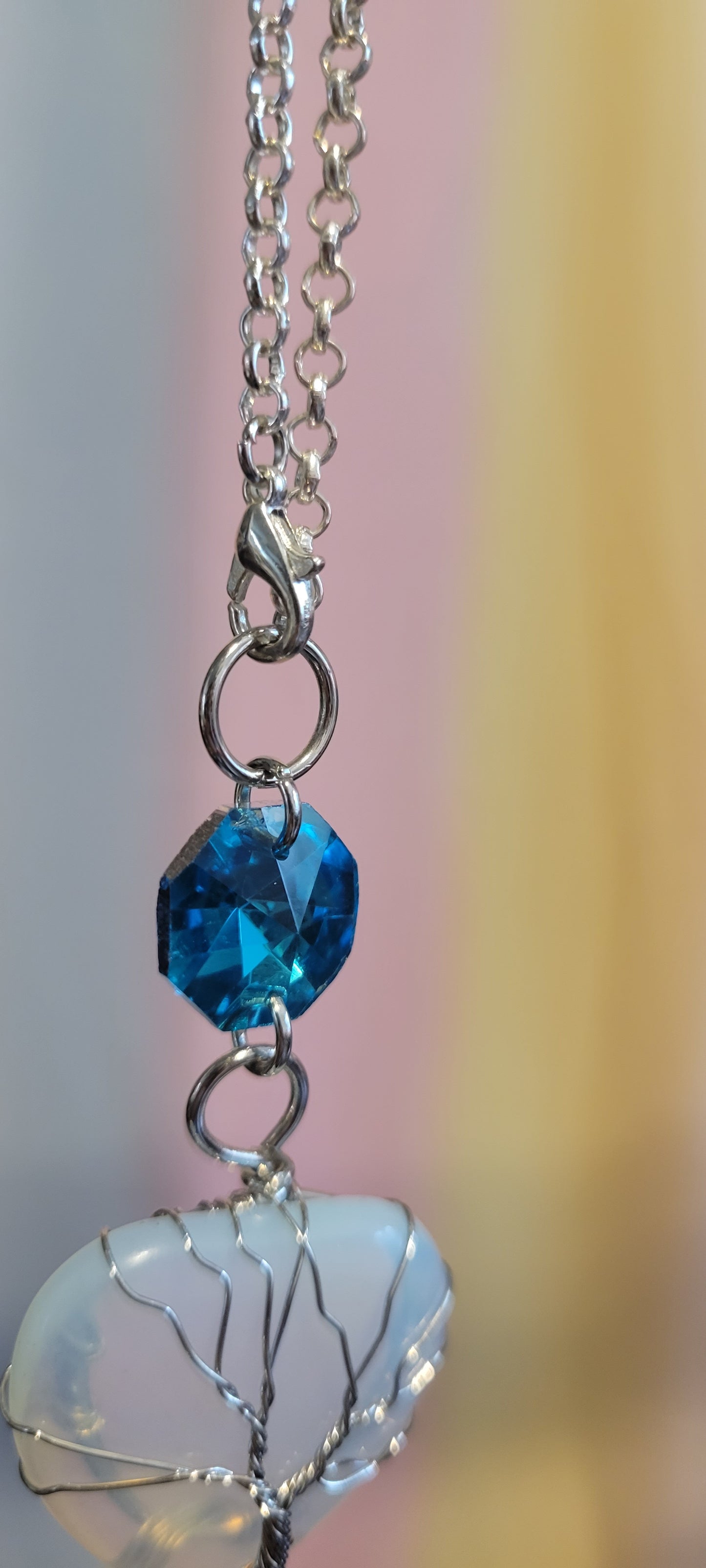 Opalite Heart Car Charm