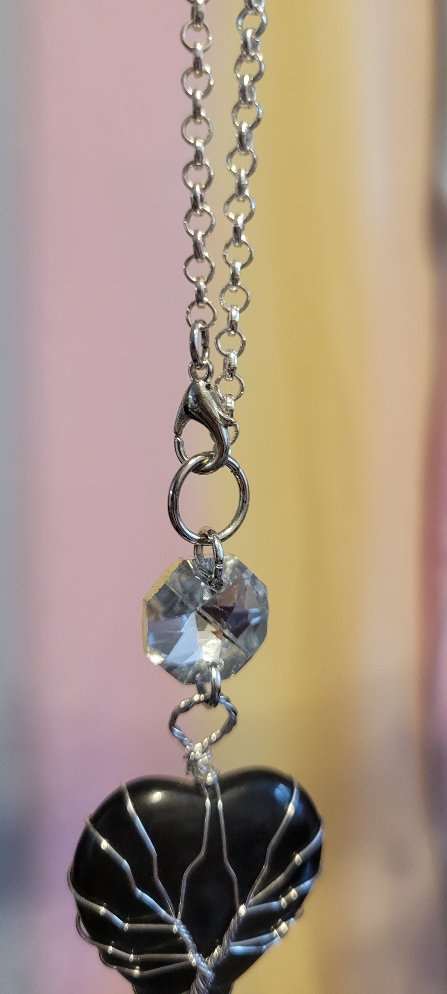 Black Obsidian Heart Car Charm