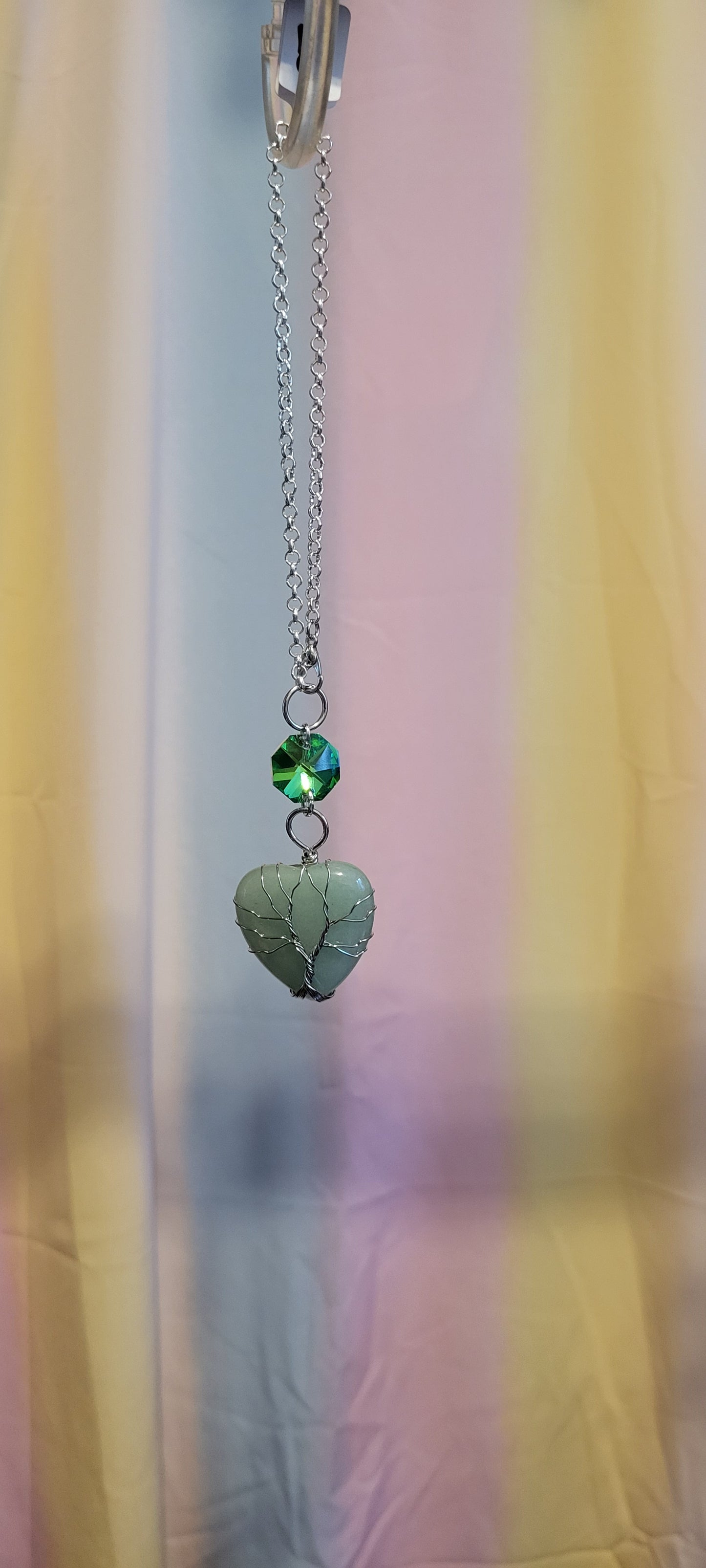Green Aventurine Heart Car Charm