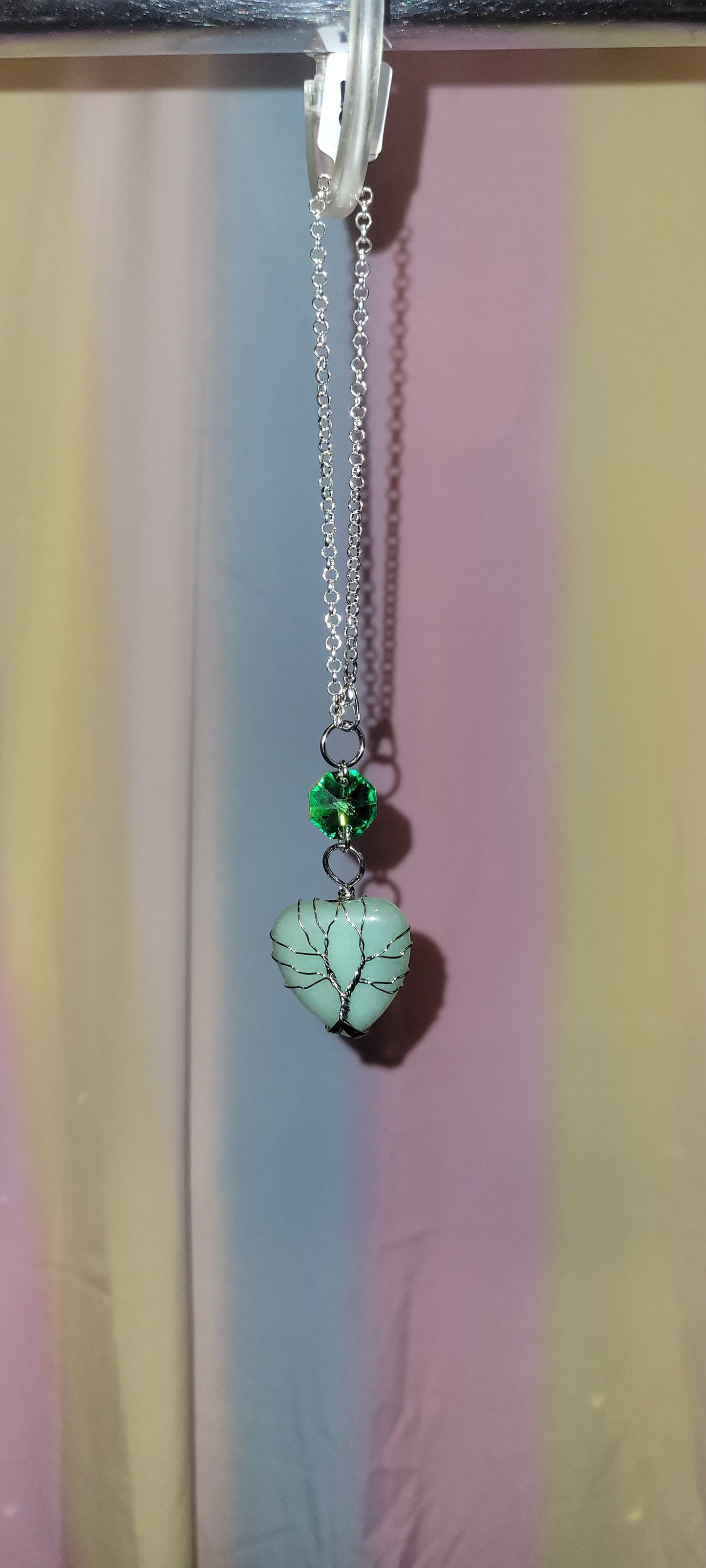 Green Aventurine Heart Car Charm