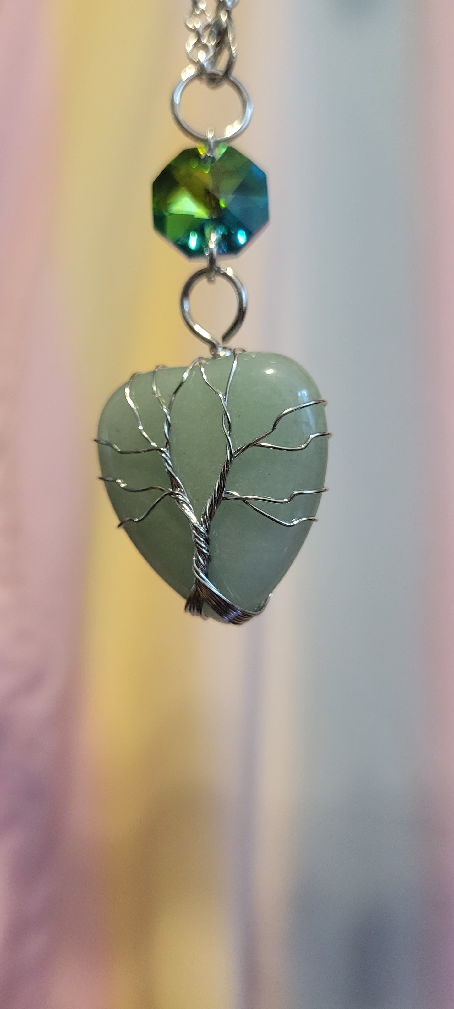Green Aventurine Heart Car Charm
