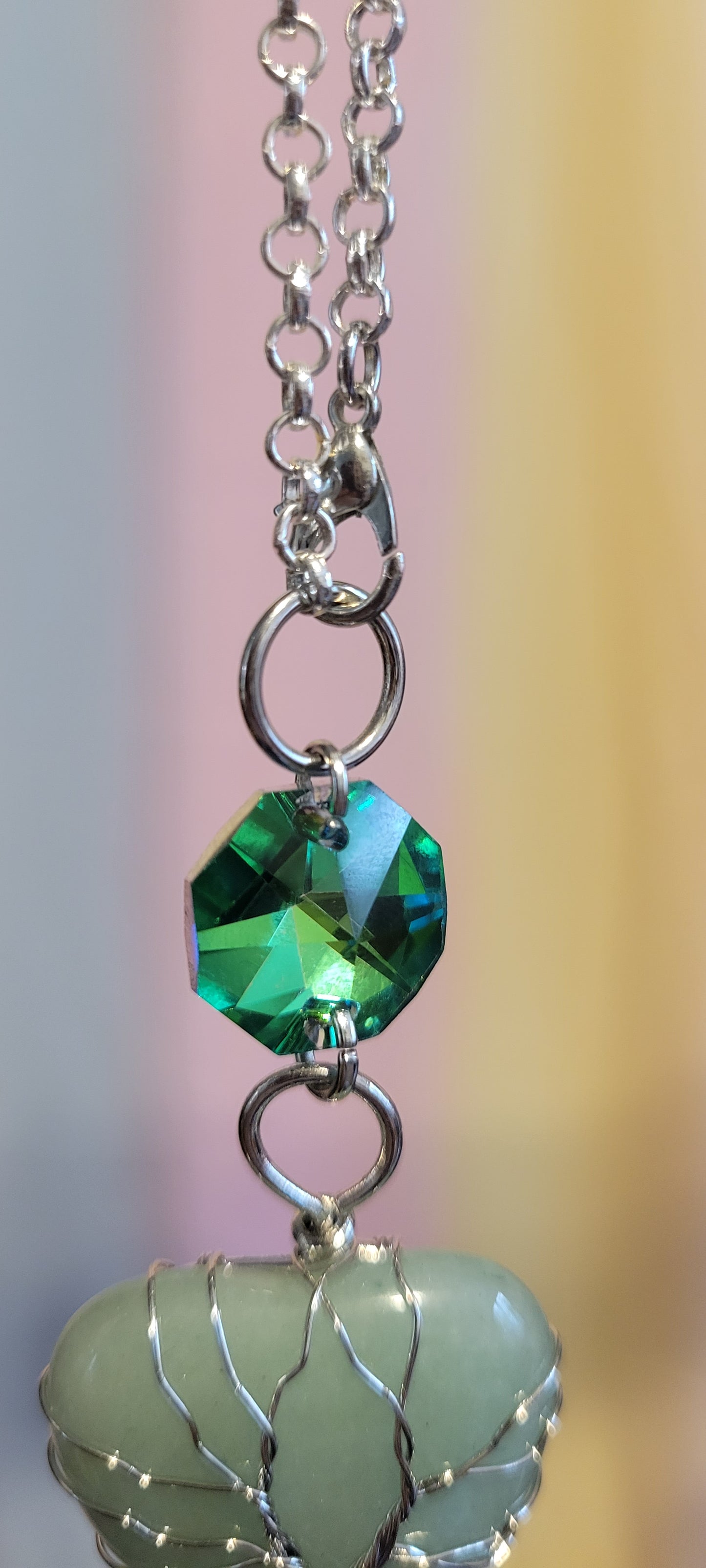 Green Aventurine Heart Car Charm