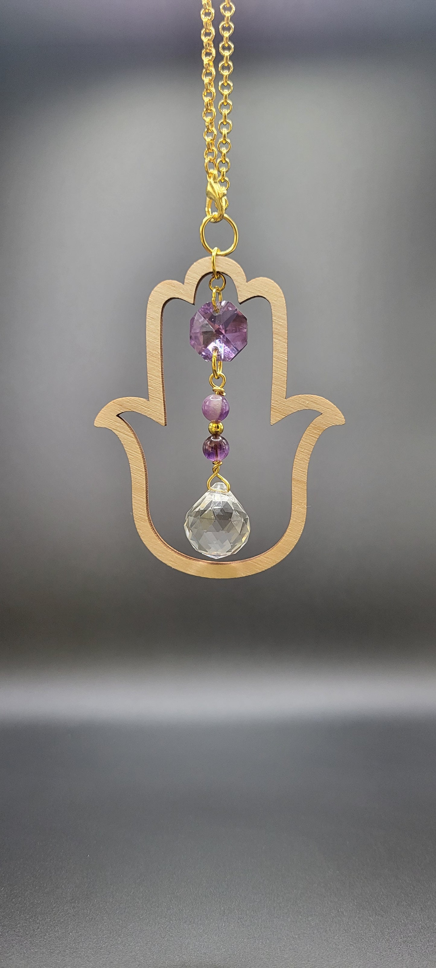 Protective Hand Crystal Car Charm