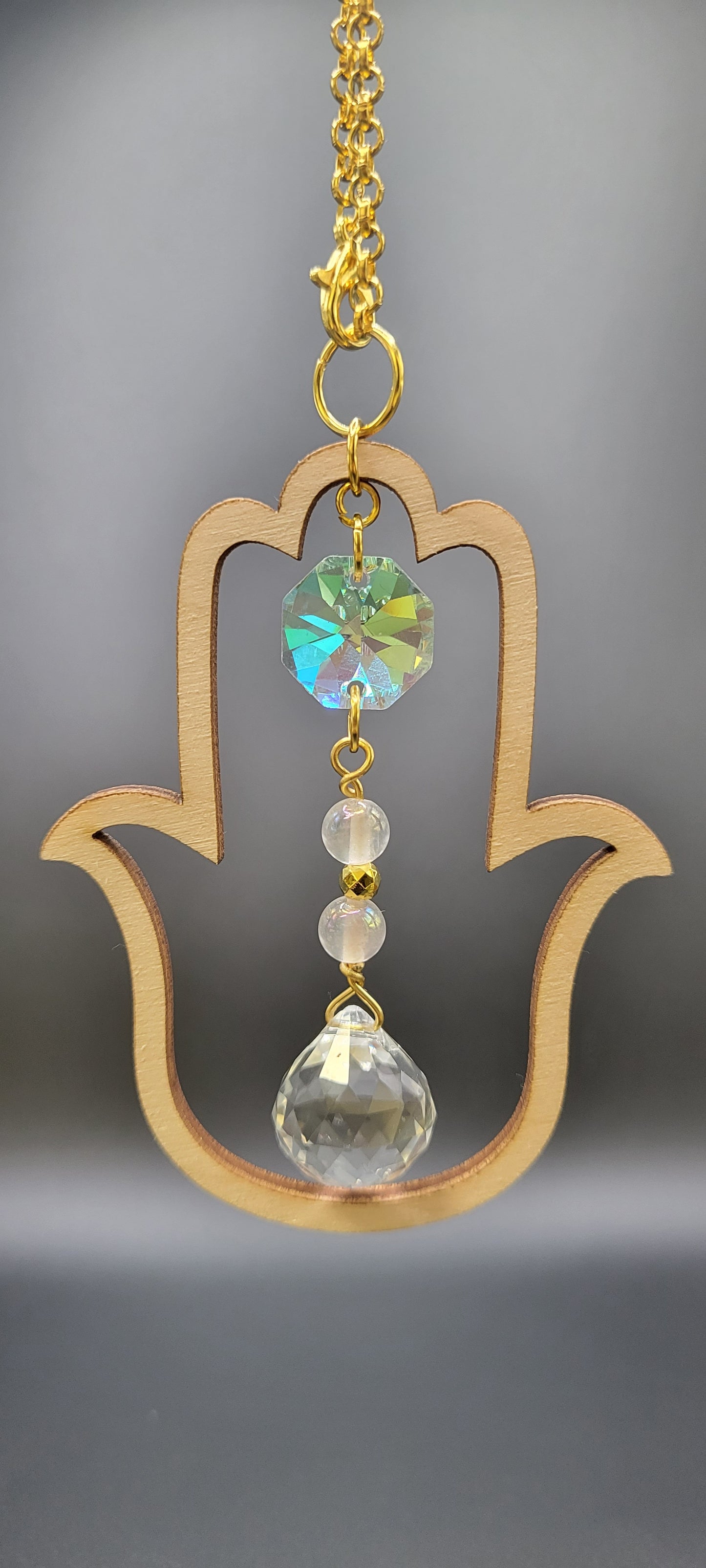 Protective Hand Crystal Car Charm