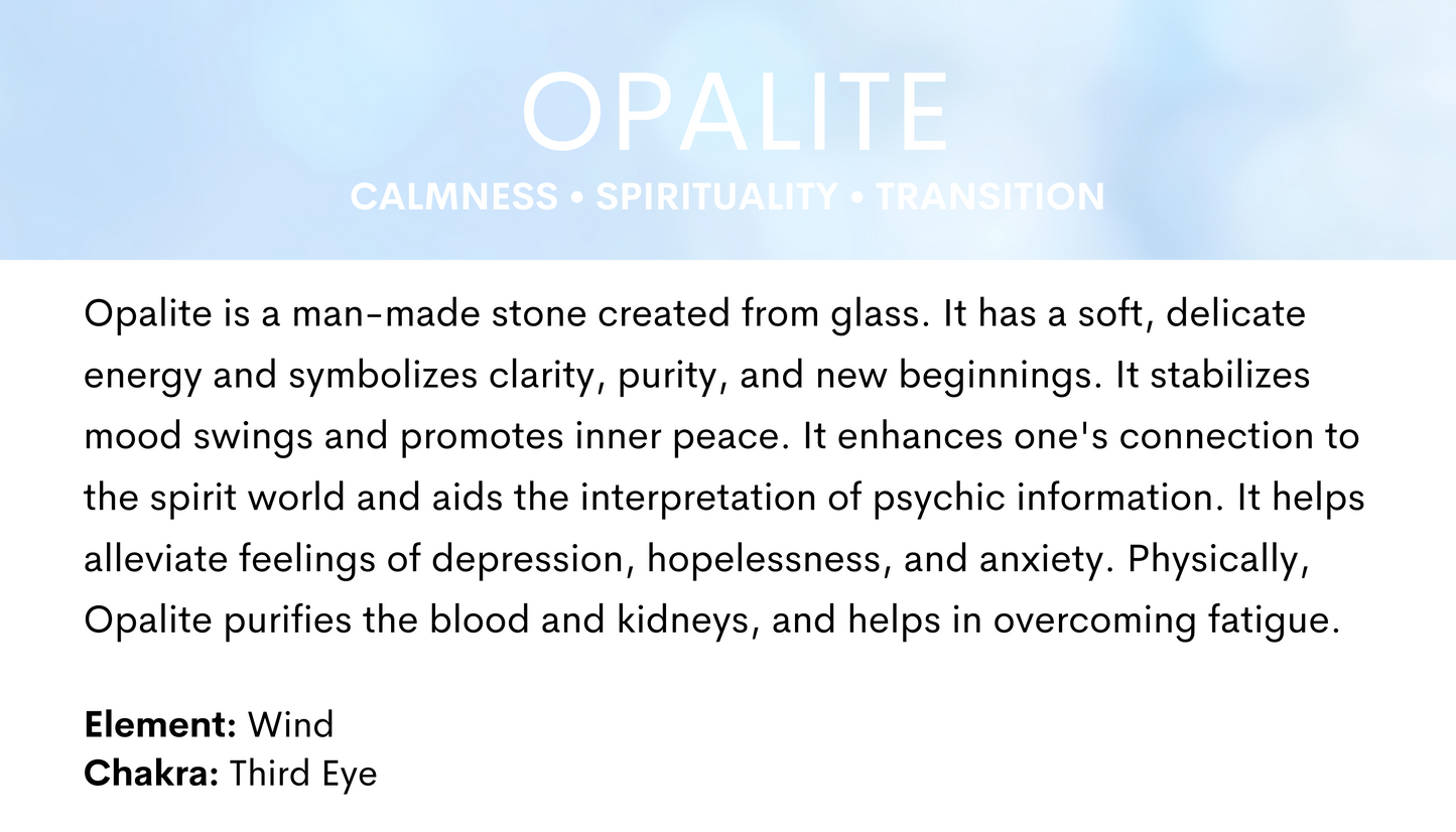 Opalite Heart Car Charm